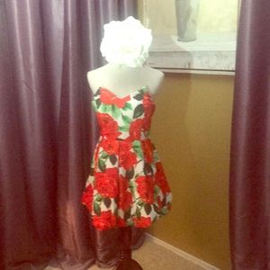 Floral Strapless Bubble Dress